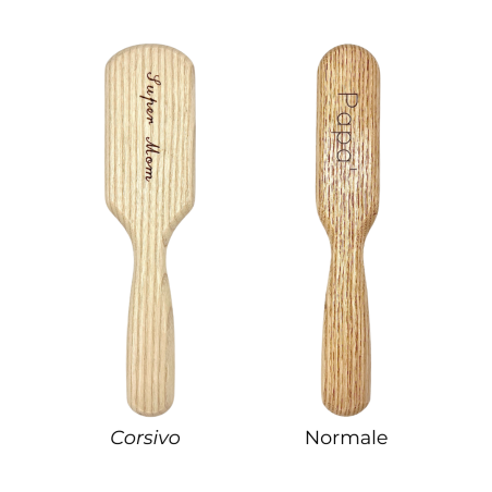 Spazzola Rettangolare Media Denti Corti in Legno di Carpine | Capelli Corti e Medi