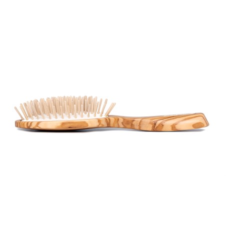 Spazzola Ovale Grande con Dente Corto in Legno di Olivo