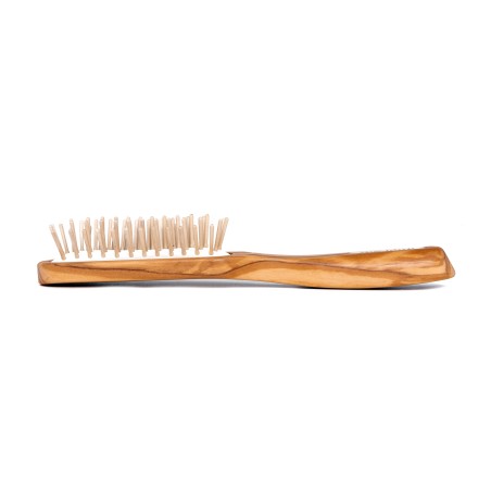 Spazzola Rettangolare con Dente Corto in Legno di Olivo