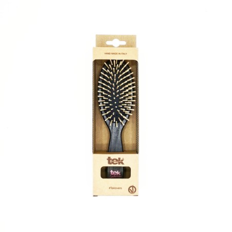 Spazzola Ovale Grande Nera con Dente Corto