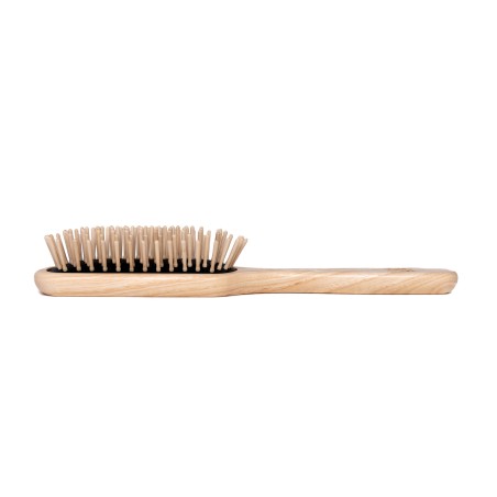Spazzola Rettangolare Media Denti Corti in Legno di Carpine | Capelli Corti e Medi