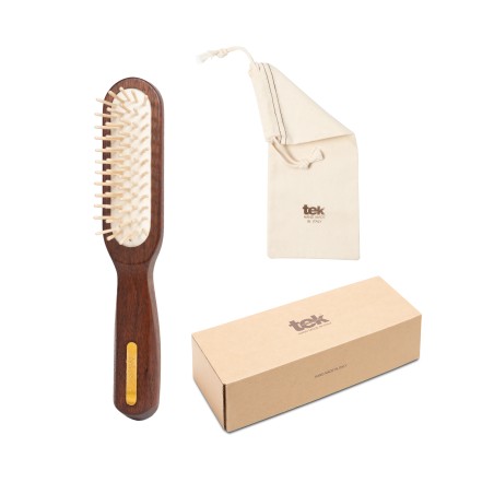 Spazzola Rettangolare con Dente Corto in Legno di Ovangkol
