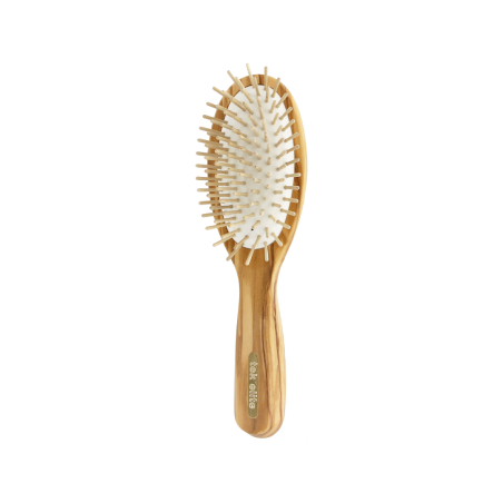 Spazzola Ovale Grande con Dente Corto in Legno di Olivo